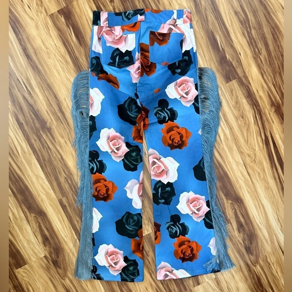 Mirae Noa Icy Roses Fringe Pants - Picture 8 of 9